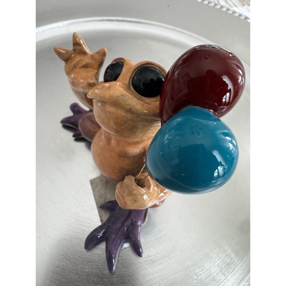 Kitty's Critters 2007 Frog Figurine PARTY TIME Ceramic Balloons New Old Stock
